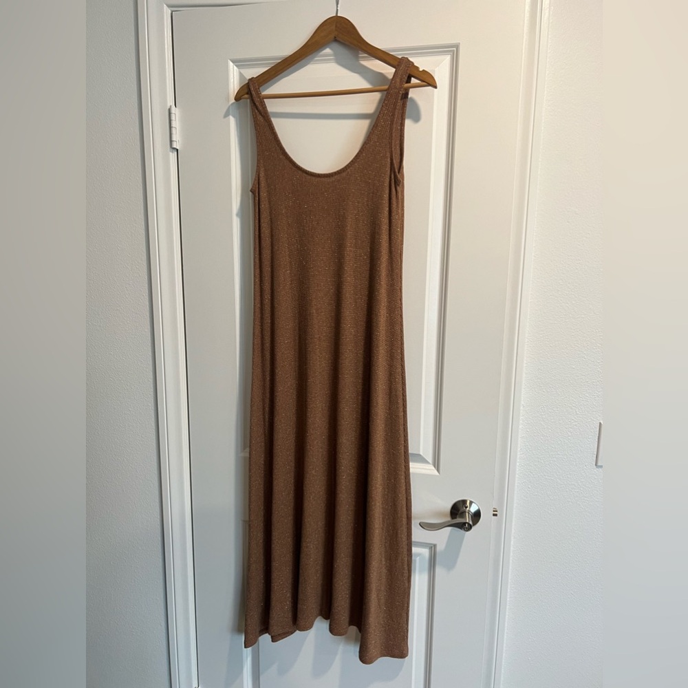 GUC Rachel Pally Ribed Brown/Gold  Dress Medium